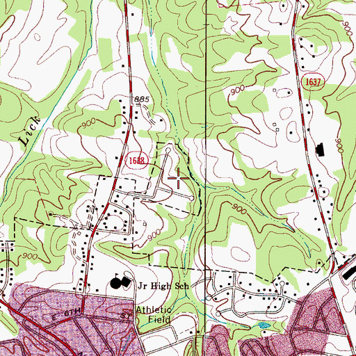 Topographic Map of Hidden Valley, NC