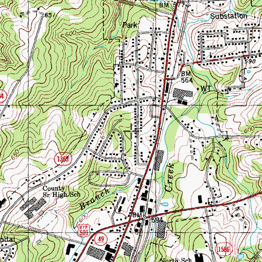 Topographic Map of Madison Park, NC