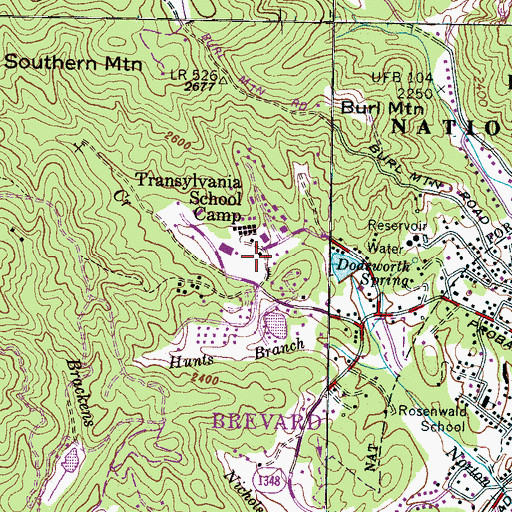 Topographic Map of Brevard Music Center Lake, NC