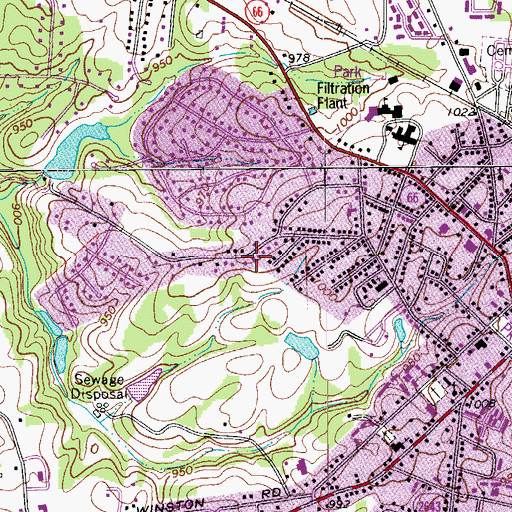 Topographic Map of Christy Acres, NC