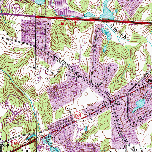 Topographic Map of Sun Meadows, NC