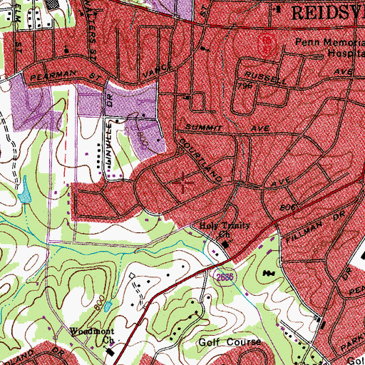 Topographic Map of Courtland Park, NC