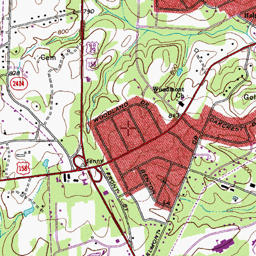 Topographic Map of Woodland Park, NC