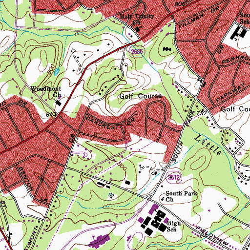 Topographic Map of Trentwood, NC