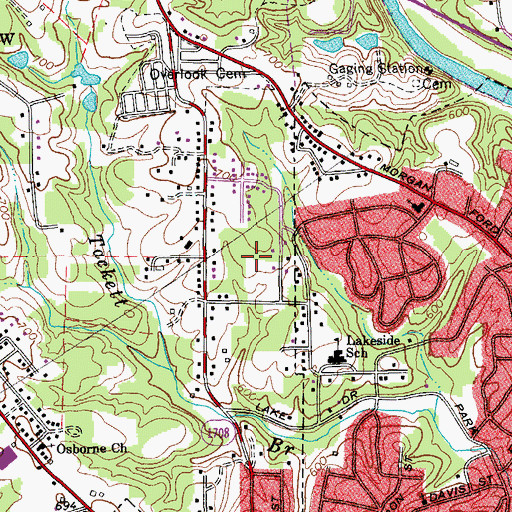 Topographic Map of Hamilton Hills, NC