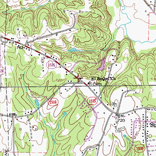 Topographic Map of Quesenbury, NC