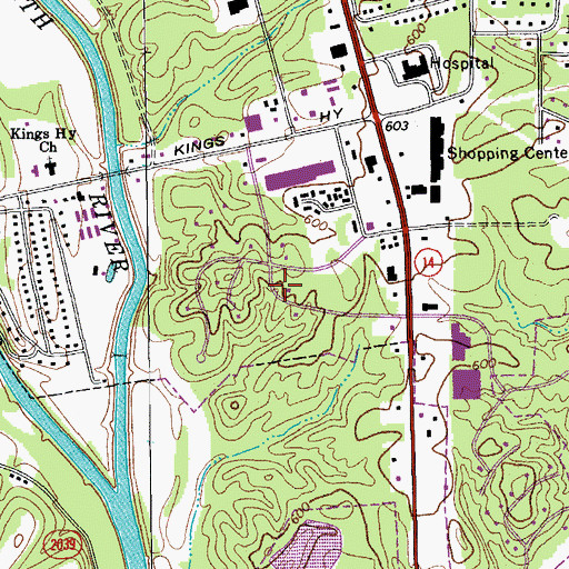 Topographic Map of Bearslide, NC