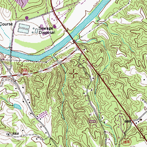 Topographic Map of Sauratown Estates, NC