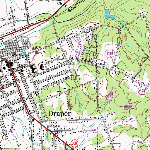 Topographic Map of Rickman Acres, NC