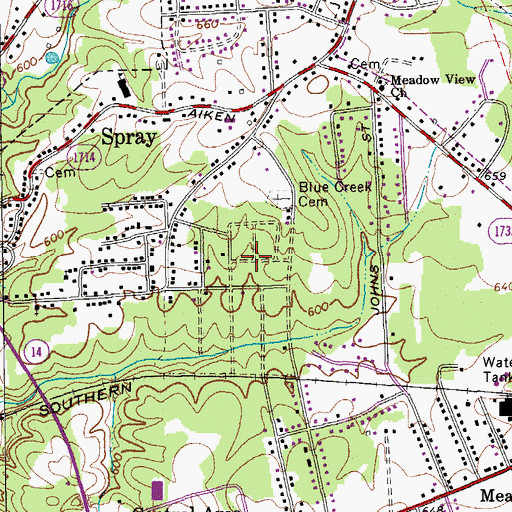 Topographic Map of Creekridge, NC
