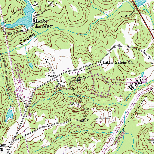 Topographic Map of Shannon Park, NC