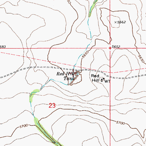 Topographic Map of Red Hill Tank, AZ