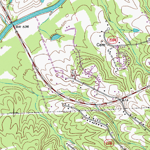 Topographic Map of Windwood, NC