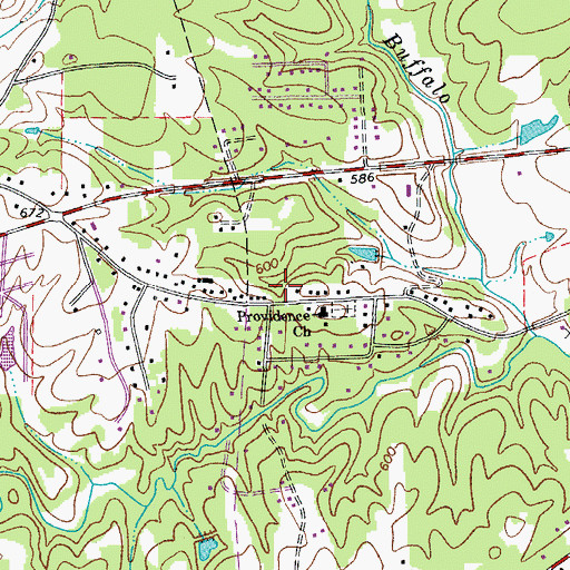 Topographic Map of Ravenwood, NC