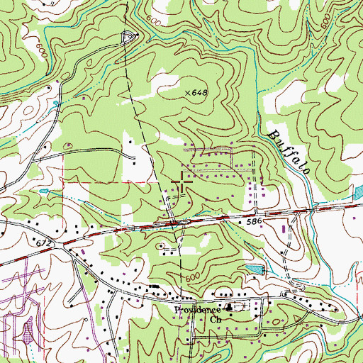Topographic Map of Whispering Pines, NC