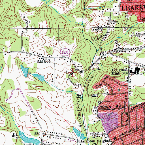 Topographic Map of Smith Acres, NC