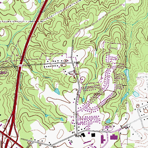 Topographic Map of Cambridge, NC