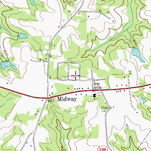 Topographic Map of Canaan Park, NC