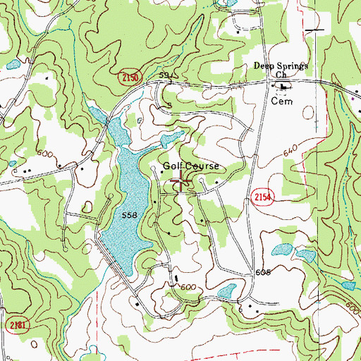 Topographic Map of Deer Springs Country Club Estates, NC