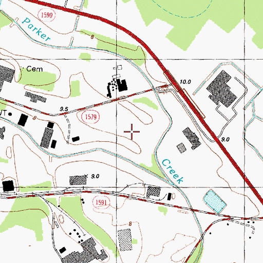 Topographic Map of United Industrial Park, NC