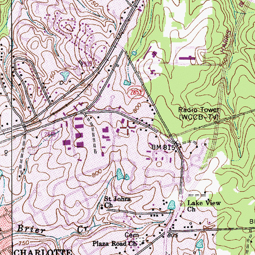 Topographic Map of Grierview, NC