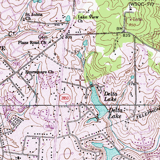 Topographic Map of Candlewood, NC