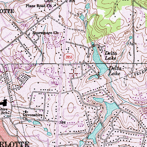 Topographic Map of Devonshire, NC