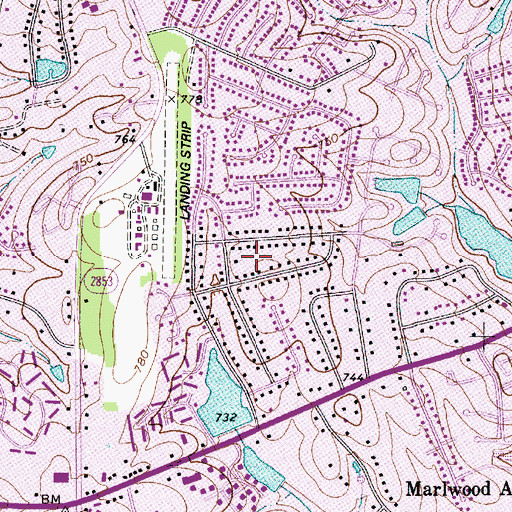 Topographic Map of Lake Forest, NC