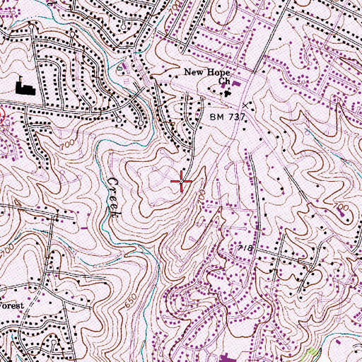 Topographic Map of Idelwile Brooke, NC