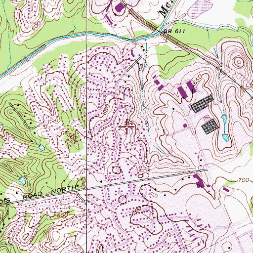 Topographic Map of Sardis Woods, NC