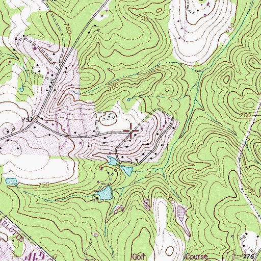 Topographic Map of Hickory Acres, NC