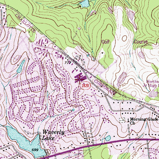 Topographic Map of Holly Hills, NC