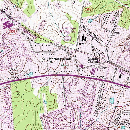 Topographic Map of Orchard Park, NC
