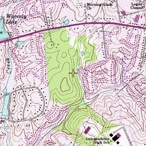 Topographic Map of Olde Savannah, NC