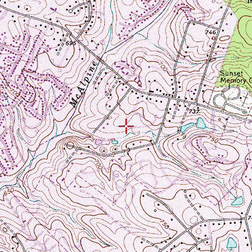 Topographic Map of Wildwoods, NC