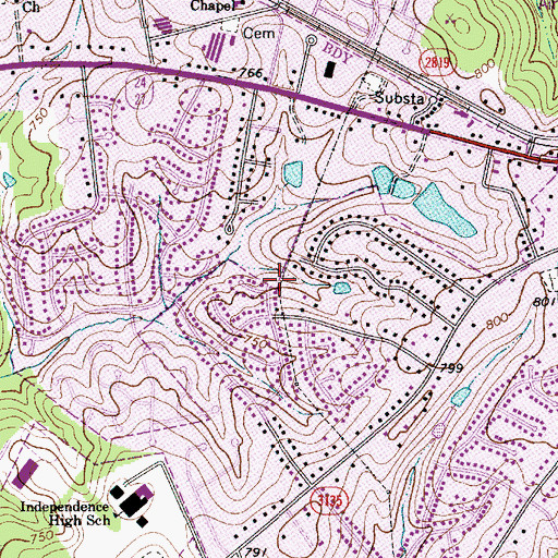 Topographic Map of Orchard Knoll, NC