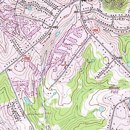 Topographic Map of Heathergate, NC