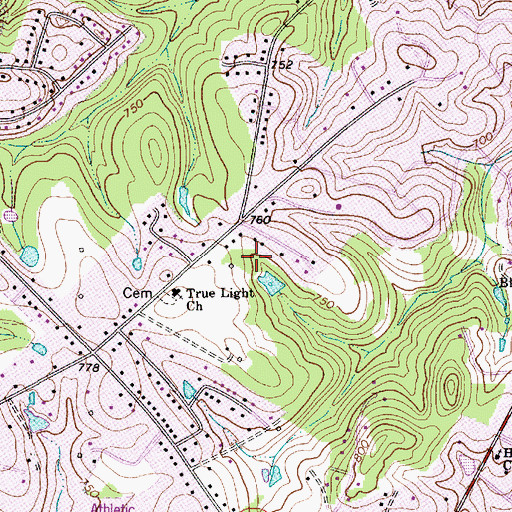 Topographic Map of Lakeland Hills, NC