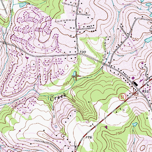 Topographic Map of Apple Creek, NC