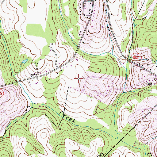 Topographic Map of Country Woods, NC