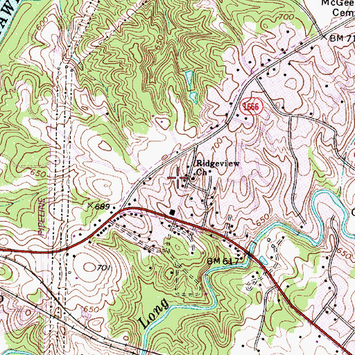Topographic Map of Hope Farm, NC