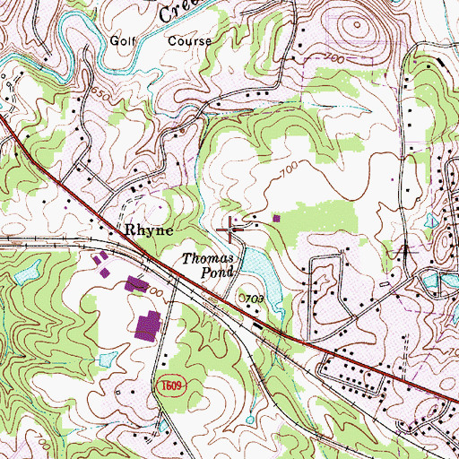 Topographic Map of Woodlea, NC