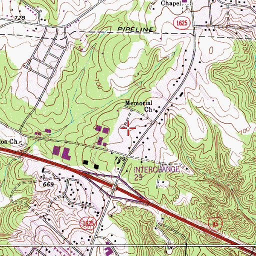 Topographic Map of Westwood Forest, NC