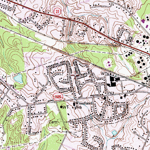 Topographic Map of Deerwood, NC