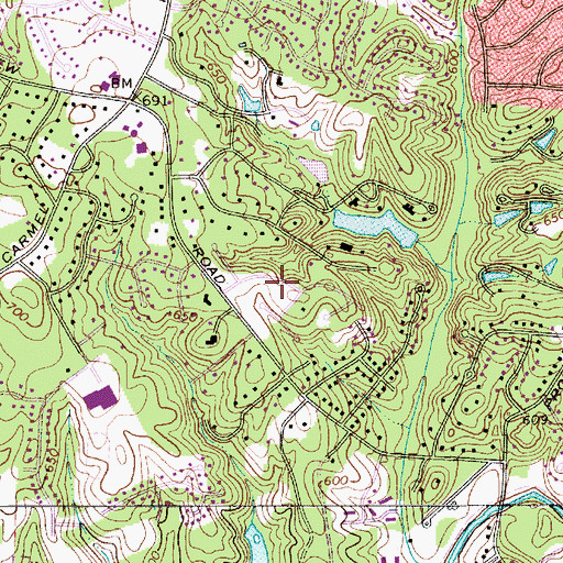Topographic Map of Singing Springs, NC