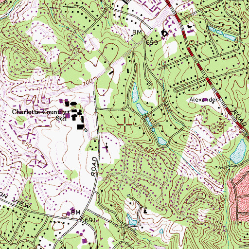 Topographic Map of Woodbridge, NC