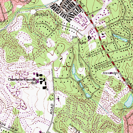 Topographic Map of Carmel Park, NC
