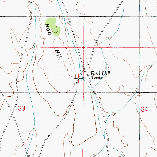 Topographic Map of Red Hill Tank, AZ
