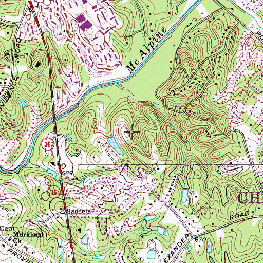 Topographic Map of Hampton Leas, NC