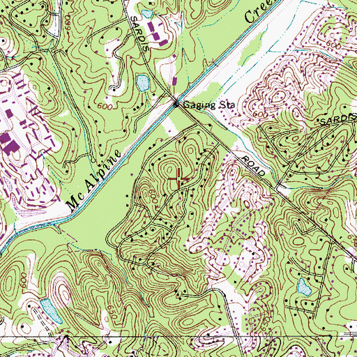 Topographic Map of Olde Heritage, NC